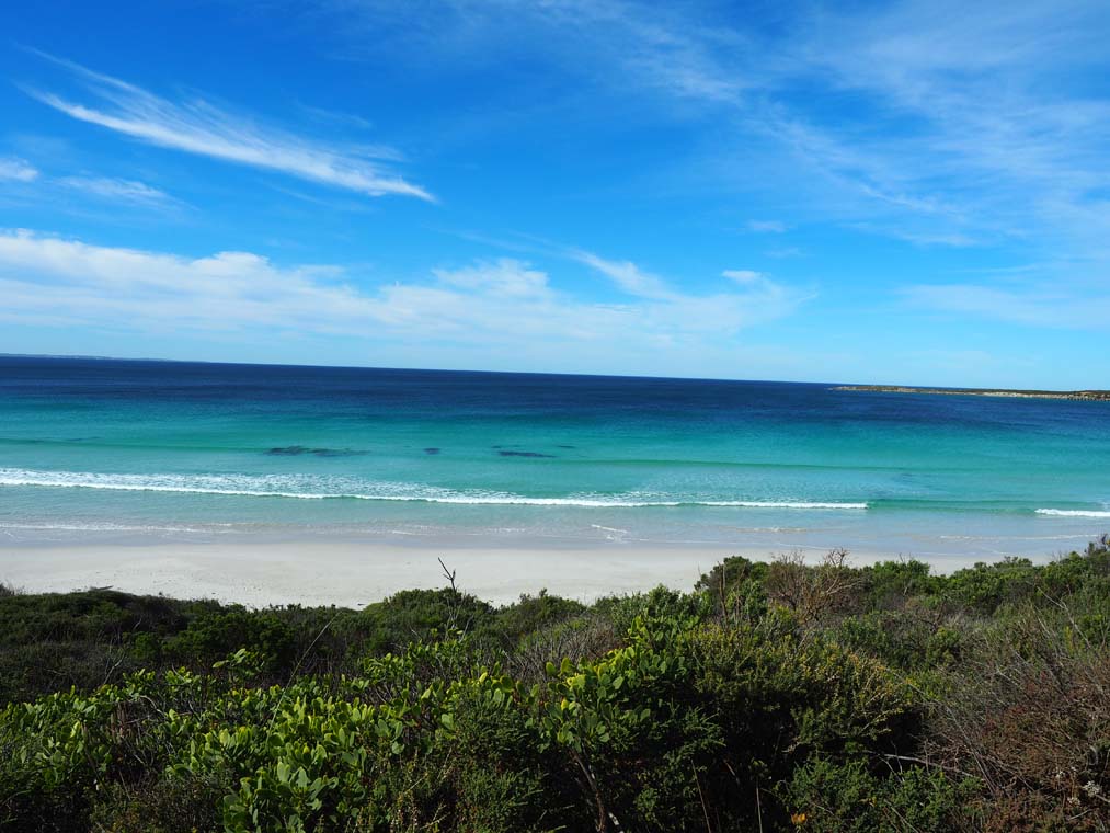 Vivonne Bay boasts white sand and aqua water that glistens when the sun shines!