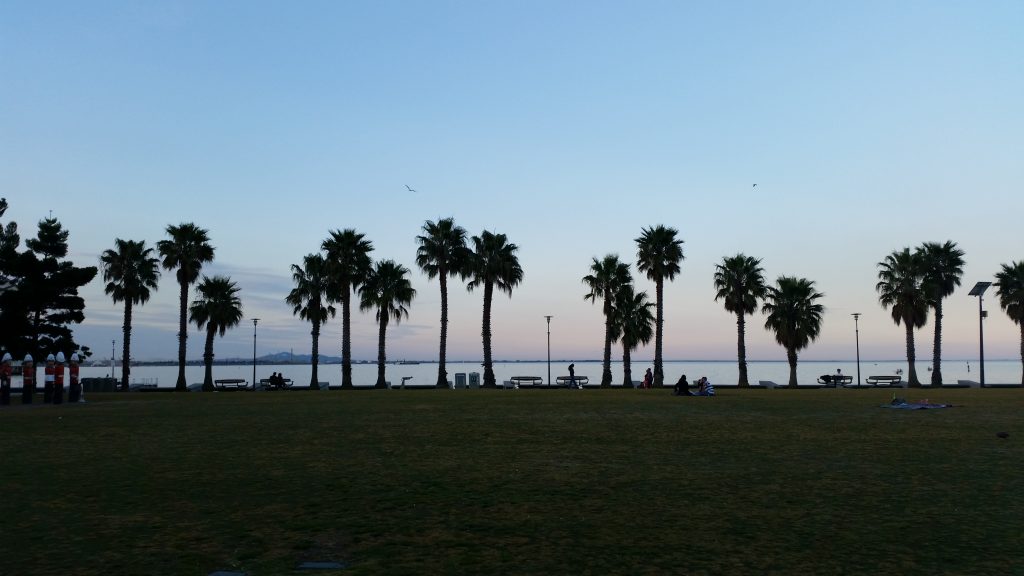 Sunset on the Geelong foreshore at the end of a beautiful sunny day. 