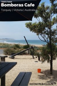 The beachfront view from the tables at Bomboras Cafe in Torquay Victoria | See Something New Australian Travel Blog
