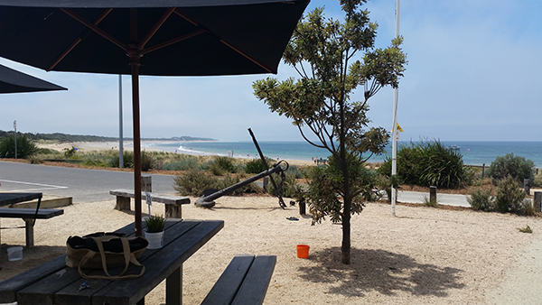 The view from the table at Bomboras Cafe & Kiosk in Torquay Victoria by See Something New