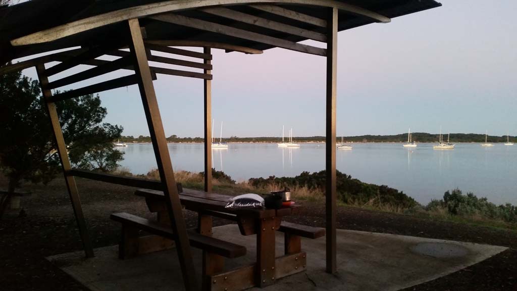 The view from American River campground on Kangaroo Island