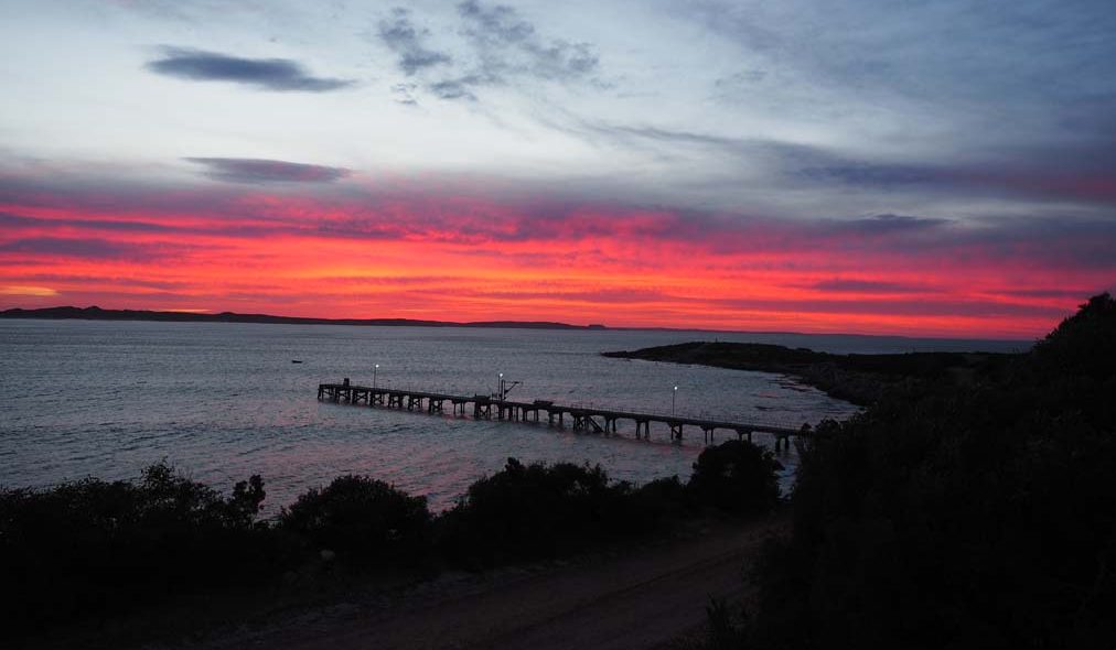 Sunrise of the jetty/pier at Vivonne Bay on Kangaroo Island